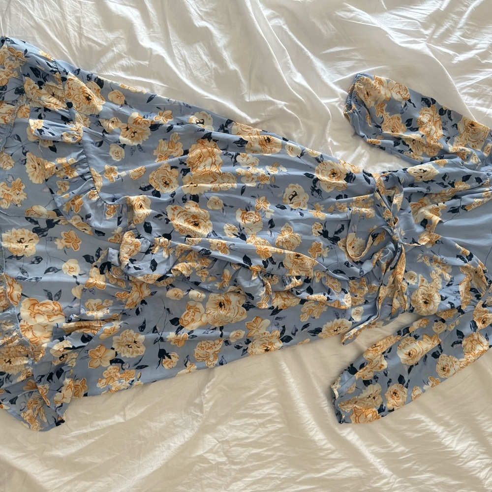 Floral Blue and Yellow Dress